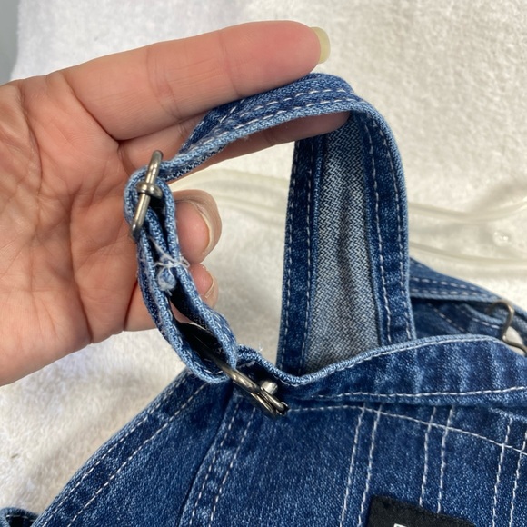 Toddler Key Brand Denim Adjustable Blue Jean Bibs 2T farmer Country Hillbilly - Picture 16 of 16